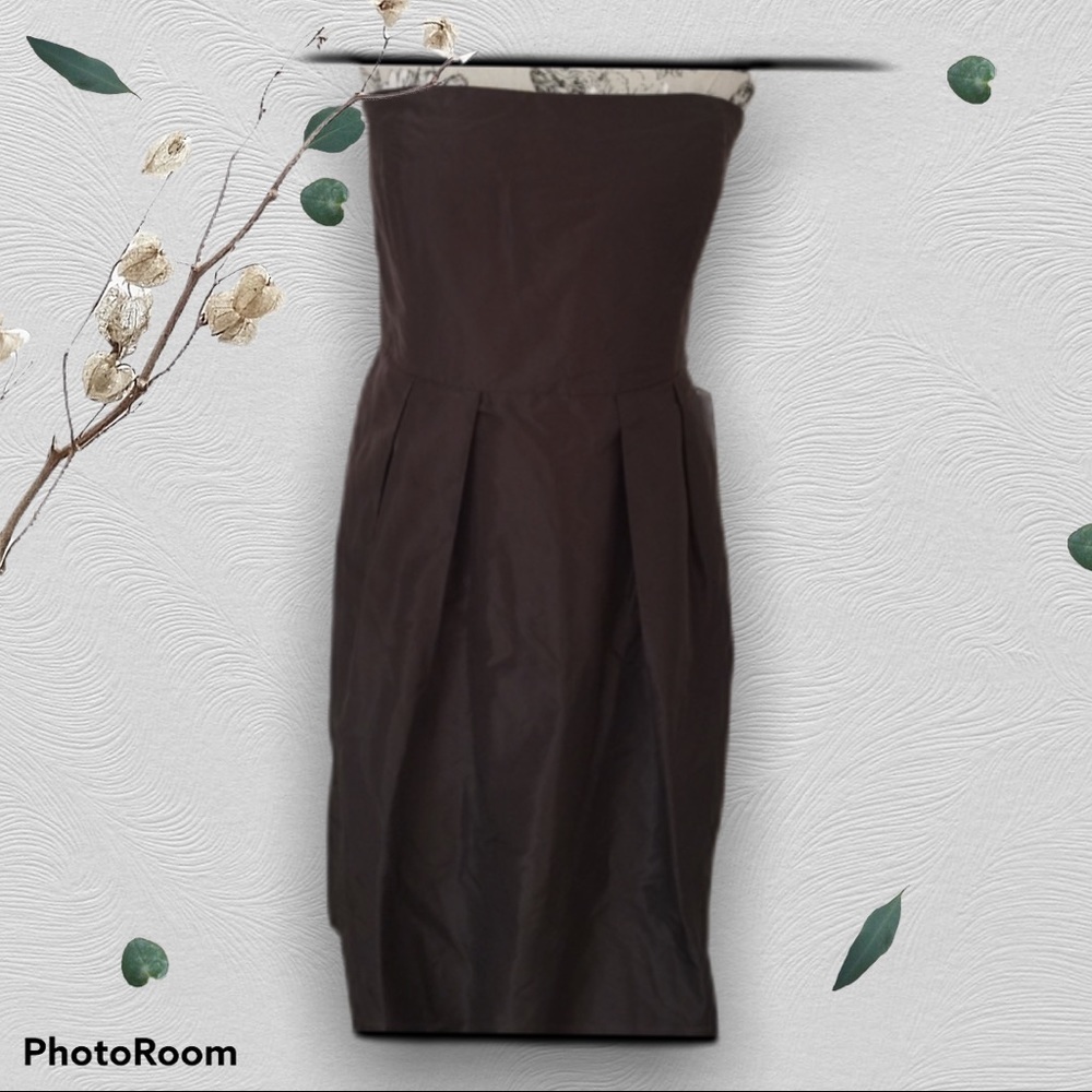 NEW J. Crew Brown Silk Party Lined Dress 14